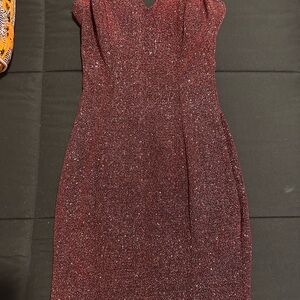 Sparkling Burgundy Mini Dress